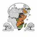 African continent tattoo design idea