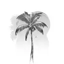 palm tree and sunset  tattoo design idea