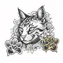 cat paw prints tattoo design idea