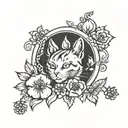 cat paw prints tattoo design idea