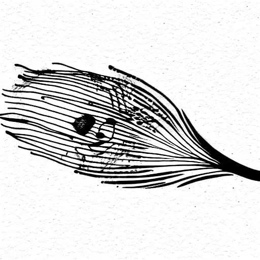 peacock feather with music notes  tattoo design idea