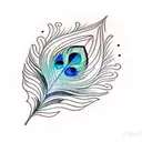 peacock feather with color and music  tattoo design idea