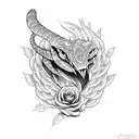 cobra com rosas tattoo design idea