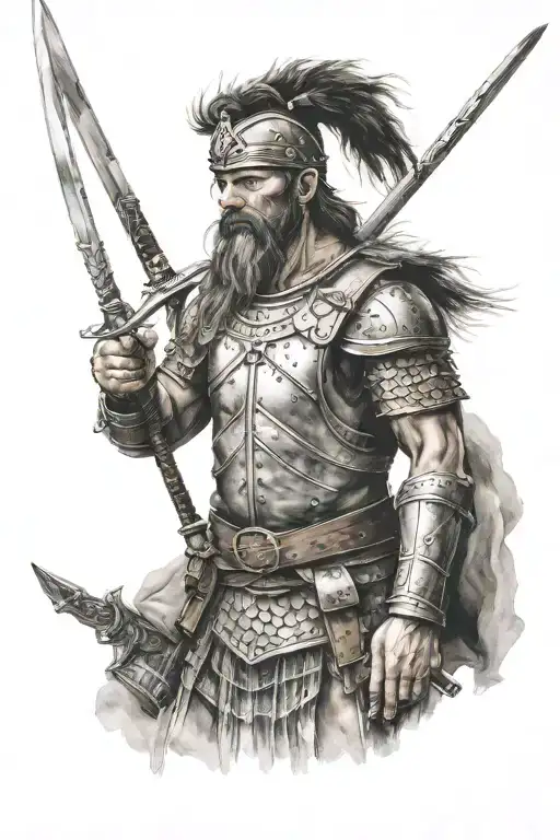 scottish warrior tattoo design idea
