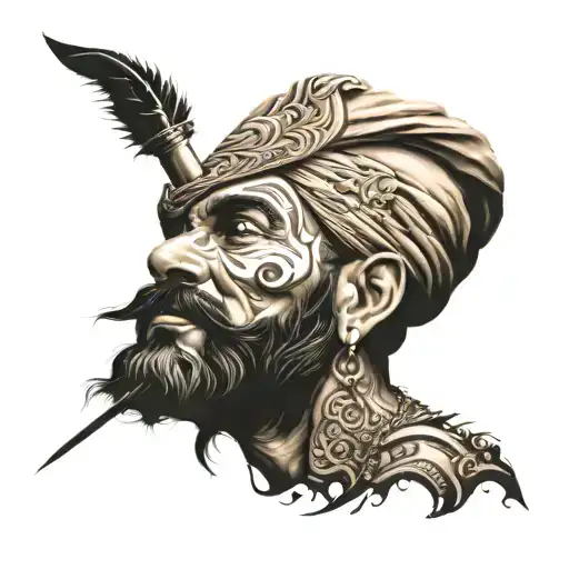 bota singh ji face half tattoo design idea