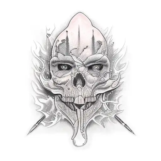 man burning tattoo design idea