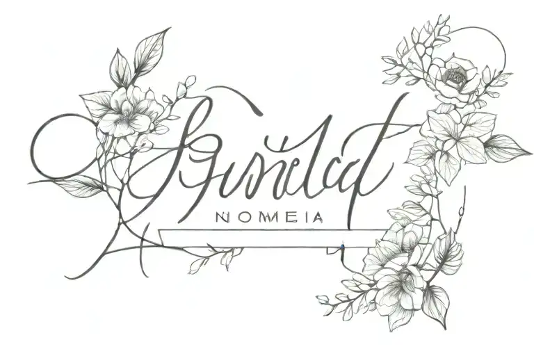 date of birth November 6, 2019 with first name Giulia tattoo design idea