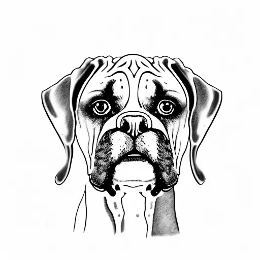 boxer dog tattoo design idea