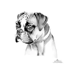 boxer dog tattoo design idea