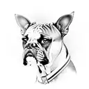 boxer dog tattoo design idea