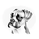 boxer dog tattoo design idea