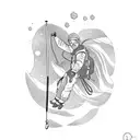 paragliding snow sking tattoo design idea