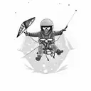 paragliding snow sking tattoo design idea