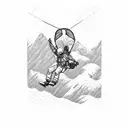 paragliding snow sking tattoo design idea