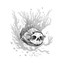 underwater diving  tattoo design idea