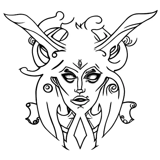 irish myth, the morrigan tattoo design idea