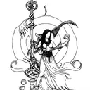 irish myth, the morrigan tattoo design idea