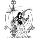 irish myth, the morrigan tattoo design idea