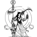 irish myth, the morrigan tattoo design idea