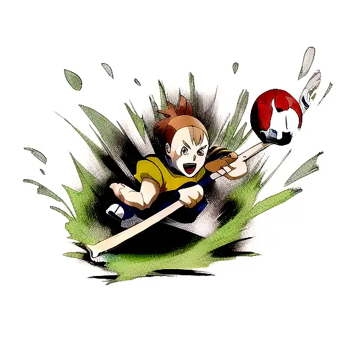 axe in football ball tattoo design idea