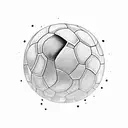 axe stuck in soccer ball tattoo design idea