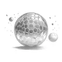 axe stuck in soccer ball tattoo design idea