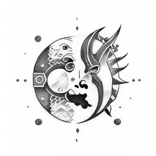 Sun and Moon viking tattoo design idea