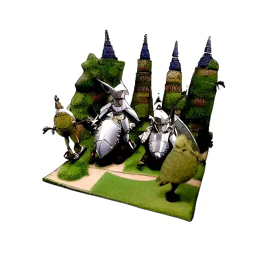 Armadura de hombro, león, figuras geométricas antebrazo tattoo design idea