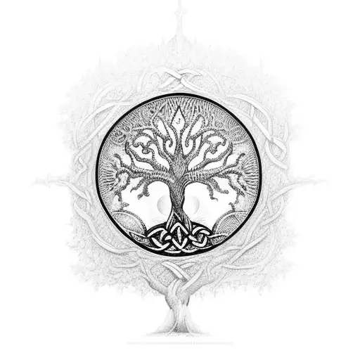 Celtic tree of life with "Robert" "Suzette" "Evan"  tattoo design idea