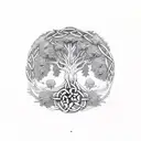 Celtic tree of life add word "Robert" "Suzette" "Evan"  tattoo design idea