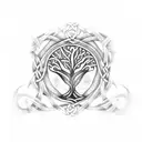 Celtic tree of life with "Robert" "Suzette" "Evan"  tattoo design idea