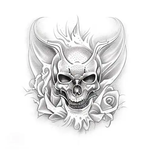 paradise looking hell tattoo design idea