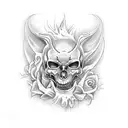 paradise looking hell tattoo design idea