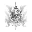 paradise looking hell tattoo design idea