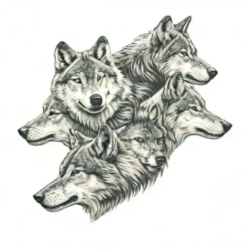 3 wolves, one black the other two grey, represent me and my two brothers  tattoo design idea