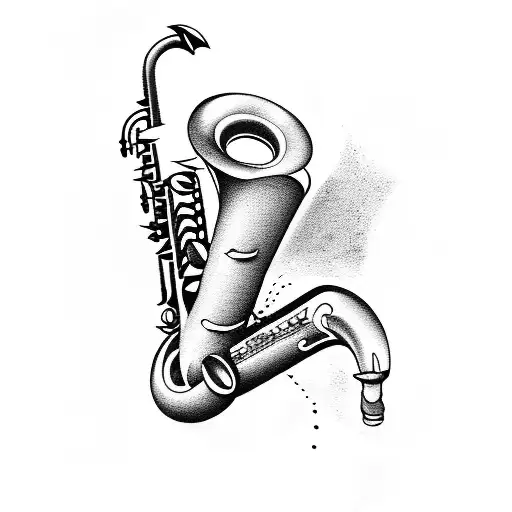 sax jazz tattoo design idea