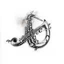 saxophone Jazz tattoo design idea