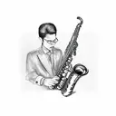 saxophone Jazz tattoo design idea