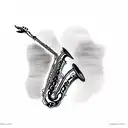 saxophone Jazz tattoo design idea