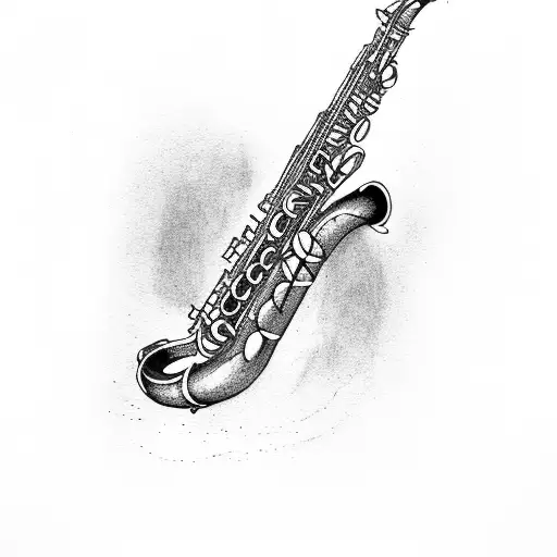 saxophone tattoo design idea