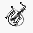 saxophone tattoo design idea