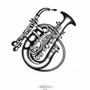 saxophone tattoo design idea