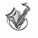 saxophone tattoo design idea