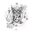 A nature-inspired sketch tattoo featuring astrology constellations tattoo design idea