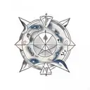 A nature-inspired sketch tattoo featuring astrology constellations tattoo design idea