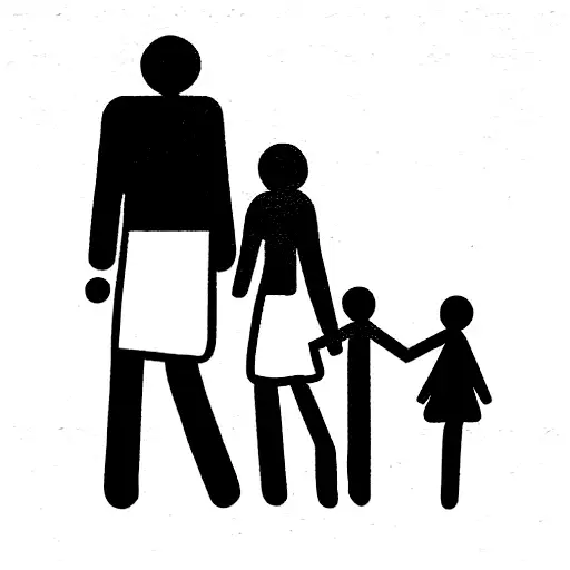 family form of sister dad and mom tattoo design idea