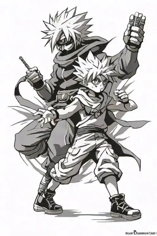 kakashi and killua Hunter x hunter tattoo design idea