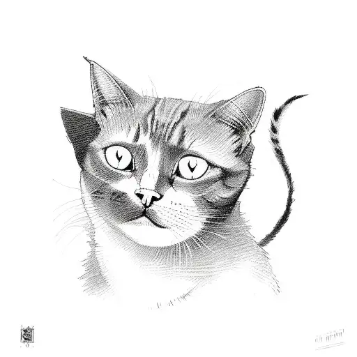 CAT WITH OWNER tattoo design idea