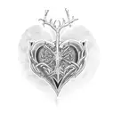 gothic heart tattoo design idea