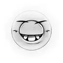 Smiley face with barbell mouth tattoo design idea